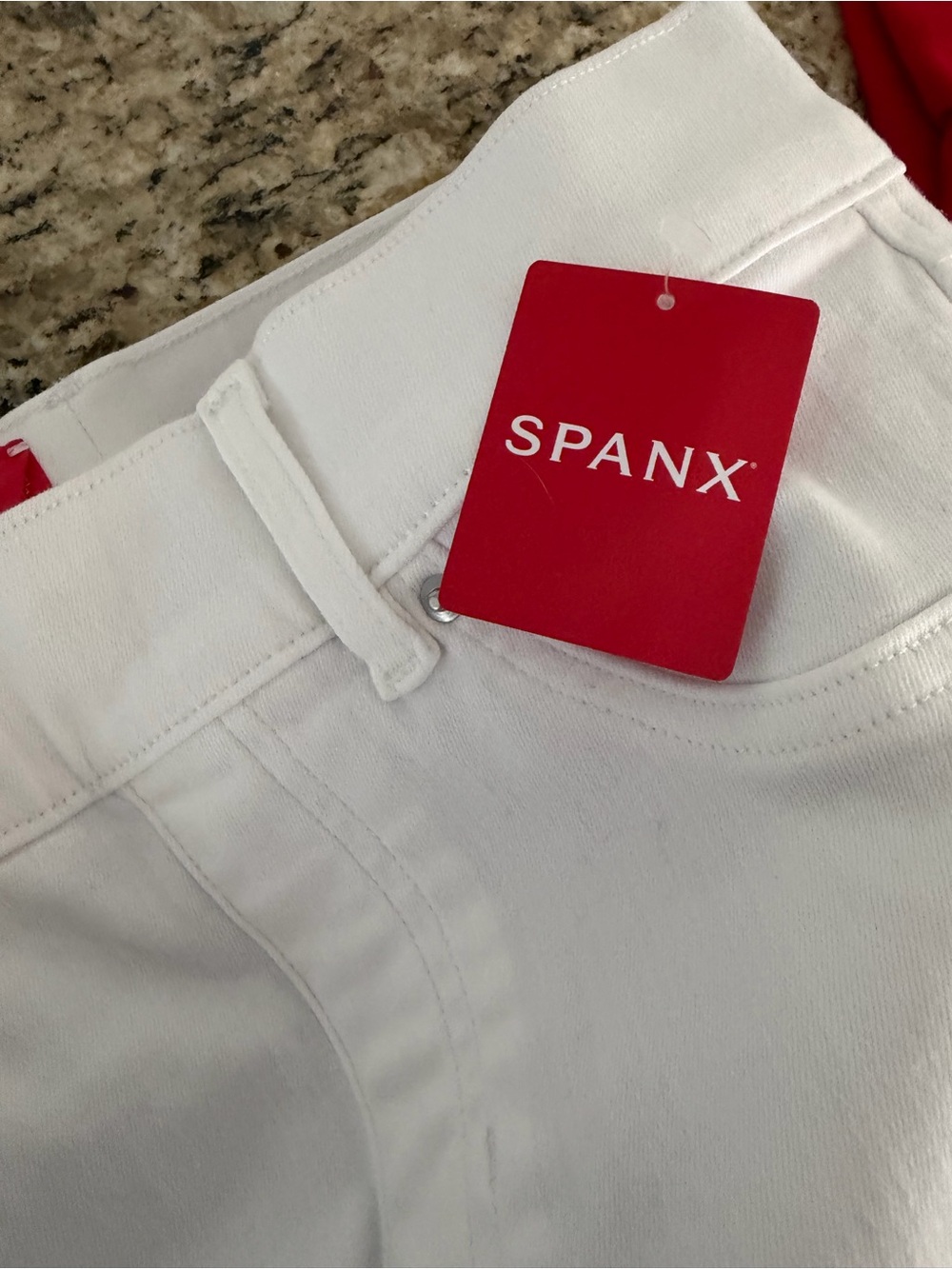SPANX White Flare Jeans with Red Brand Tag Brand New
